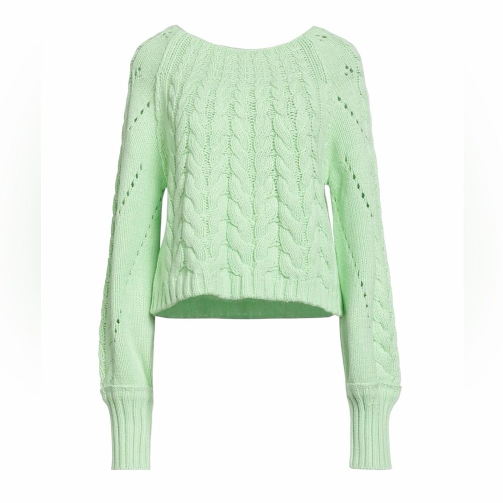 Free People Mint Cable-Knit Women's Sweater Large Fall Wardrobe